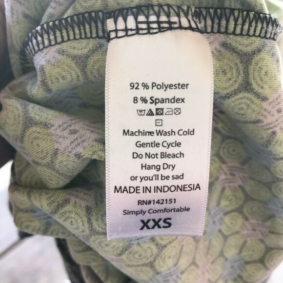 LuLaRoe Black Lime Pink Blue Knit Top Tunic Hi Low XXS Extra Extra Small - Picture 8 of 8